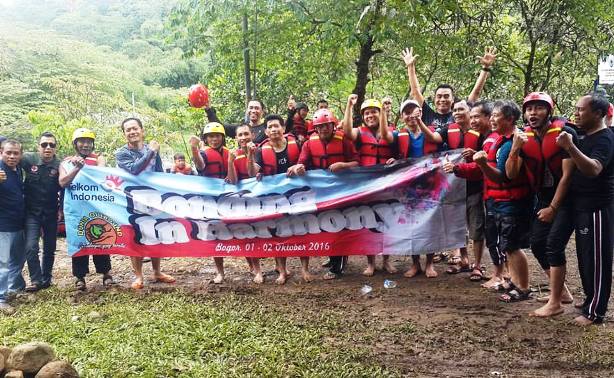 outing indihome, indihome outing 2016, santa monica bogor, rafting di bogor, arung jeram di bogor, rafting di cisadane, outbond indihome