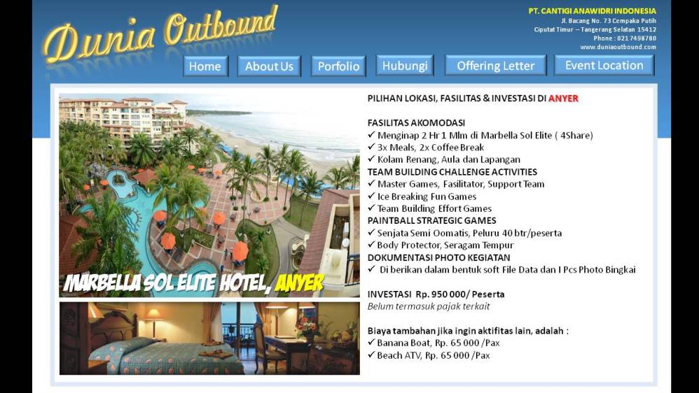 lokasi outbond di anyer,outbound anyer, marbella outbound anyer