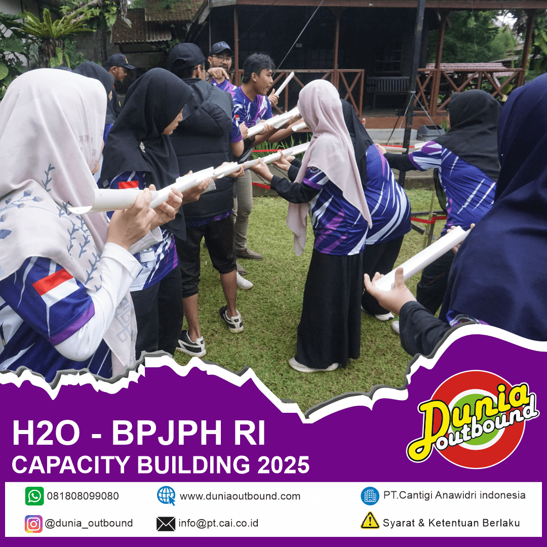 Capacity Building BPJPH RI, Pelatihan SDM Halal Indonesia, Outbound Training BPJPH di Bhumi Cantigi Camp, EO Capacity Building terbaik untuk instansi pemerintah, Kegiatan outdoor dan indoor untuk pegawai Kemenag