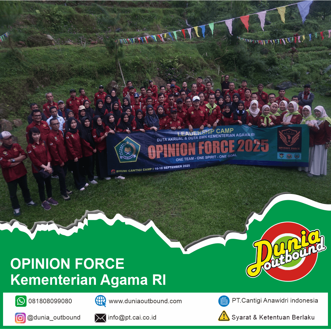 Capacity Building Kemenag RI, Capacity Building Bidang AKLAP, EO Capacity Building profesional, kegiatan outbound Kemenag di Bhumi Cantigi Camp, No Left One Behind Adventure Camp, Duta Akrual dan Duta BMN Kemenag RI.